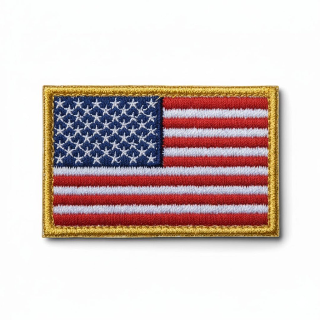 American Flag Velcro Patch - Gold