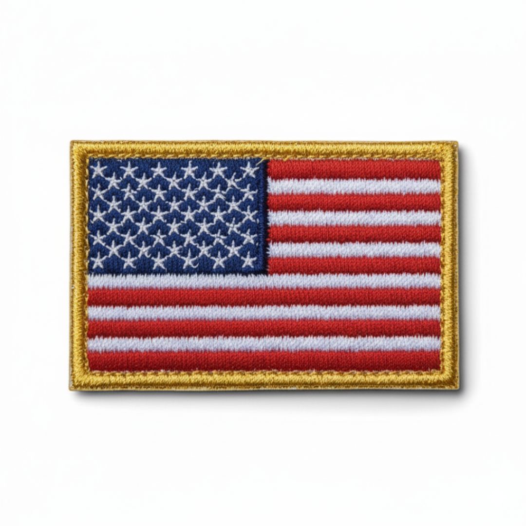 American Flag Velcro Patch - Gold